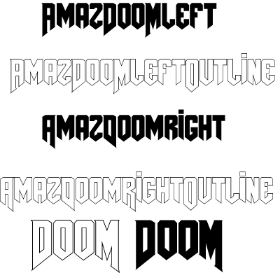 Шрифты по лого культовой игры DooM